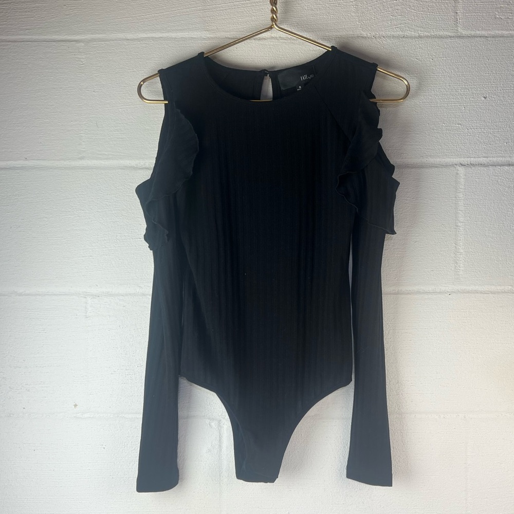Fate by LFD Black Wide Ribbed Bodysuit, Small